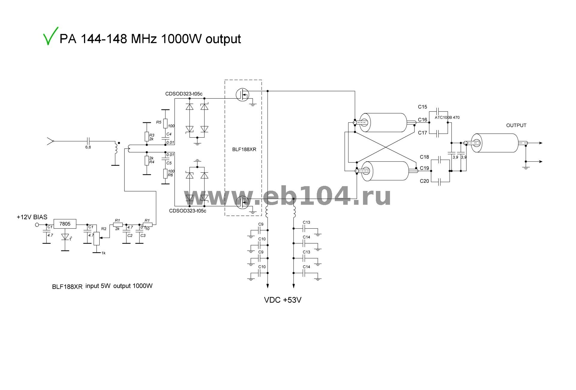 Blf188xr схема усилителя кв